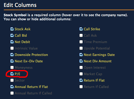 Edit Columns for Best Energy Stocks