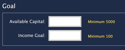income goal inputs