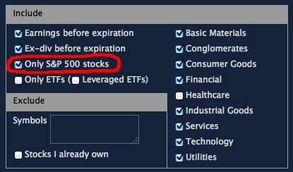 limit to S&P 500 stocks