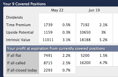 Summary of Covered Call Positions